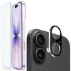 Tempered Glass Screen Protector + Camera Lens Protector (Black) for iPhone 17