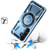 Military Grade Magnetic Hybrid Armor Case with Rotating Kickstand for Samsung Galaxy S25 FE - Blue