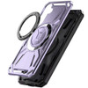 Military Grade Magnetic Hybrid Armor Case with Rotating Kickstand for Samsung Galaxy S25 FE - Purple