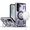 Military Grade Magnetic Hybrid Armor Case with Rotating Kickstand for Samsung Galaxy S25 FE - Purple