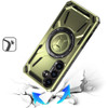 Military Grade Magnetic Hybrid Armor Case with Rotating Kickstand for Samsung Galaxy S25 FE - Green