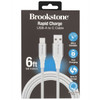 Brookstone USB-C to USB-A 60W Nylon Braided Charge & Sync Cable 6ft - White