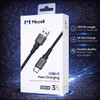 Miccell USB-C to USB-A 3A Nylon Braided Charge & Sync Cable 4ft - Black
