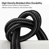 Miccell USB-C to USB-C 60W Nylon Braided Charge & Sync Cable 4ft - Black