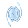 Baseus Free2Pull 100W Retractable USB-C to USB-C Charge and Sync Cables - Blue