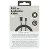 GabbaGoods Metallic Tip Nylon Braided MFi Certified Lightning Connector to USB-A Charge and Sync Cable - Black