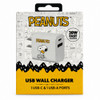Peanuts Rapid PD 20W 2 Port USB-C and USB-A Wall Charger - Snoopy Design