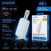 Anker Zolo 30W 10000mAh Power Bank Battery with Integrated USB-C and Lightning Charging Cables - Blue