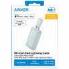 Anker Zolo 30W 10000mAh Power Bank Battery with Integrated USB-C and Lightning Charging Cables - Blue