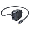 Baseus EnergyCore 45W Fast USB-C Wall Charger with Retractable Cable - Black