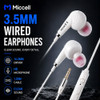 Miccell 3.5mm Wired Stereo In-Ear Earphones with Mic - White