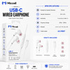Miccell USB-C Wired Stereo In-Ear Earphones with Mic - White