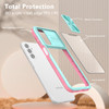 HD Transparent Case with Camera Privacy Cover for Samsung Galaxy A17 5G - Pink Blue