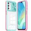 HD Transparent Case with Camera Privacy Cover for Samsung Galaxy A17 5G - Pink Blue