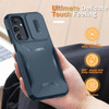 Combat Tough Series Hybrid Case with Camera Lens Cover for Samsung Galaxy A17 5G - Blue