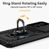 Military Grade Hybrid Case with Ring Grip and Camera Lens Protector for Samsung Galaxy A17 5G - Black
