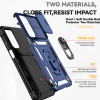 Military Grade Hybrid Case with Ring Grip and Camera Lens Protector for Samsung Galaxy A17 5G - Blue