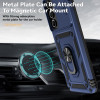 Military Grade Hybrid Case with Ring Grip and Camera Lens Protector for Samsung Galaxy A17 5G - Blue