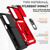 Military Grade Hybrid Case with Ring Grip and Camera Lens Protector for Samsung Galaxy A17 5G - Red