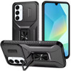 Combat Tough Series Ring Holder Case with Camera Lens Cover for Samsung Galaxy A17 5G - Black