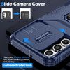 Combat Tough Series Ring Holder Case with Camera Lens Cover for Samsung Galaxy A17 5G - Blue