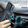 Combat Tough Series Ring Holder Case with Camera Lens Cover for Samsung Galaxy A17 5G - Blue