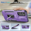 Combat Tough Series Ring Holder Case with Camera Lens Cover for Samsung Galaxy A17 5G - Purple