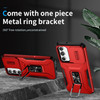 Combat Tough Series Ring Holder Case with Camera Lens Cover for Samsung Galaxy A17 5G - Red