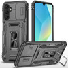 Military Grade Ring Holder Case with Camera Lens Cover for Samsung Galaxy A17 5G - Grey