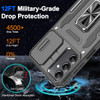Military Grade Ring Holder Case with Camera Lens Cover for Samsung Galaxy A17 5G - Grey