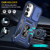 Military Grade Ring Holder Case with Camera Lens Cover for Samsung Galaxy A17 5G - Blue