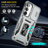 Military Grade Ring Holder Case with Camera Lens Cover for Samsung Galaxy A17 5G - Silver