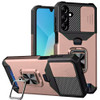 Military Grade All-In-One Ring Stand Card Case for Samsung Galaxy A17 5G - Rose Gold