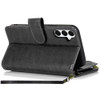 Leather Wallet Case with Zipper Pocket for Samsung Galaxy A17 5G - Black