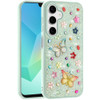 Butterfly Ornaments Diamond Hybrid Case for Samsung Galaxy A17 5G - Teal