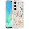 Butterfly Ornaments Diamond Hybrid Case for Samsung Galaxy A17 5G - White