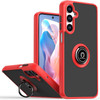 Transparent Hybrid Case with Ring Grip for Samsung Galaxy A17 5G - Red