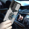 Military Grade All-In-One Ring Stand Card Case for Samsung Galaxy A17 5G - Silver