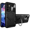 Superior Series Magnetic Hybrid Case with Ring Stand and Camera Lens Cover for Samsung Galaxy A17 5G - Black