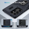 Combat Tough Series Ring Holder Case with Camera Lens Cover for Samsung Galaxy S26 Ultra - Black