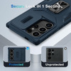 Combat Tough Series Ring Holder Case with Camera Lens Cover for Samsung Galaxy S26 Ultra - Blue