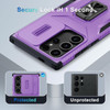 Combat Tough Series Ring Holder Case with Camera Lens Cover for Samsung Galaxy S26 Ultra - Purple
