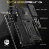 Military Grade Ring Holder Case with Camera Lens Cover for Samsung Galaxy S26 Ultra - Black