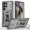Military Grade Ring Holder Case with Camera Lens Cover for Samsung Galaxy S26 Ultra - Grey