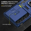 Military Grade Ring Holder Case with Camera Lens Cover for Samsung Galaxy S26 Ultra - Blue