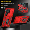 Military Grade Ring Holder Case with Camera Lens Cover for Samsung Galaxy S26 Ultra - Red