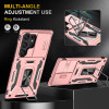 Military Grade Ring Holder Case with Camera Lens Cover for Samsung Galaxy S26 Ultra - Rose Gold
