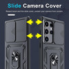 Military Grade Hybrid Case with Ring Grip and Camera Lens Protector for Samsung Galaxy S26 Ultra - Black