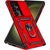 Military Grade Hybrid Case with Ring Grip and Camera Lens Protector for Samsung Galaxy S26 Ultra - Red