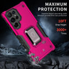 Military Grade Shockproof Hybrid Armor Case with Ring Grip for Samsung Galaxy S26 Ultra - Hot Pink